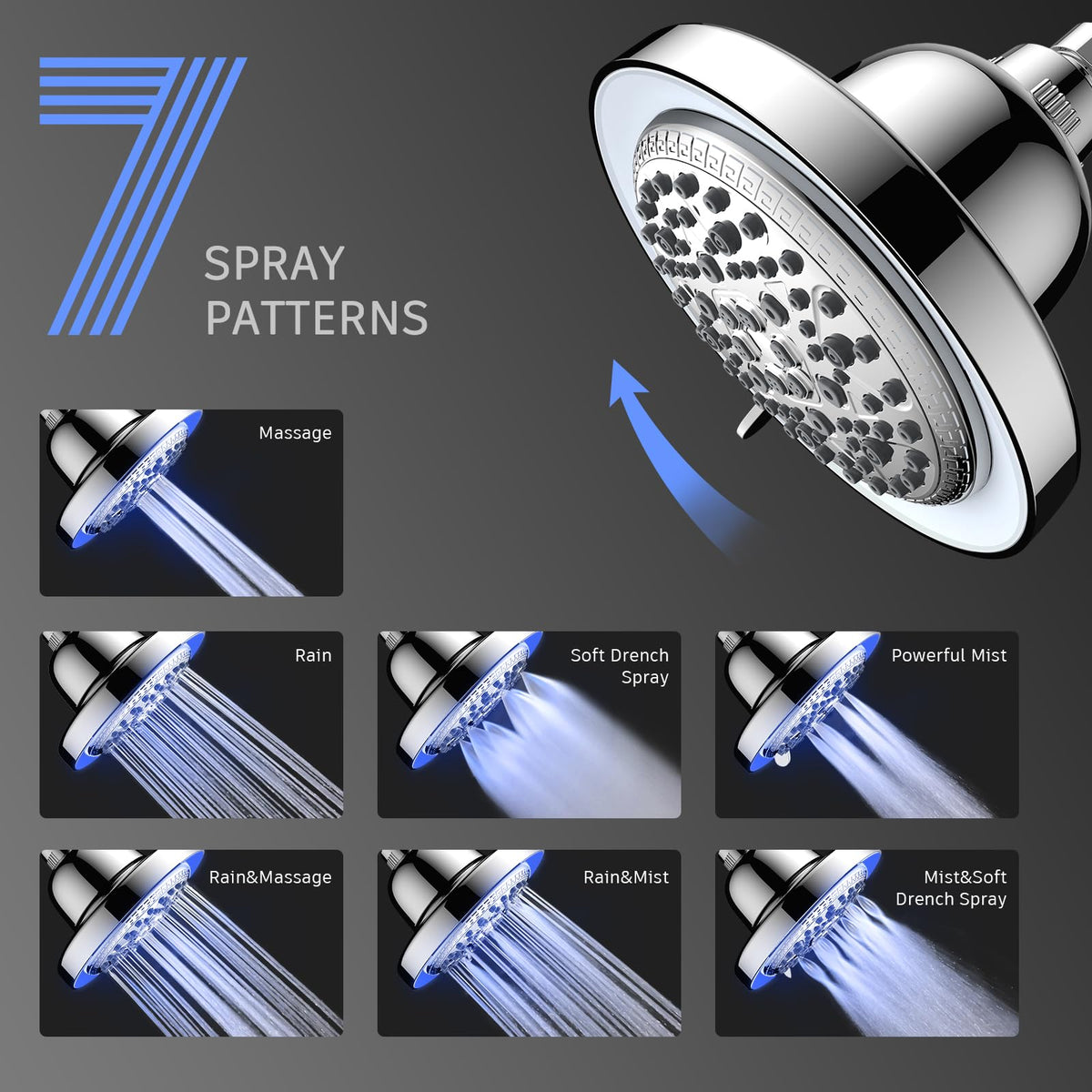 FEELSO 7 modes high-pressure rain spray for customized cleansing
