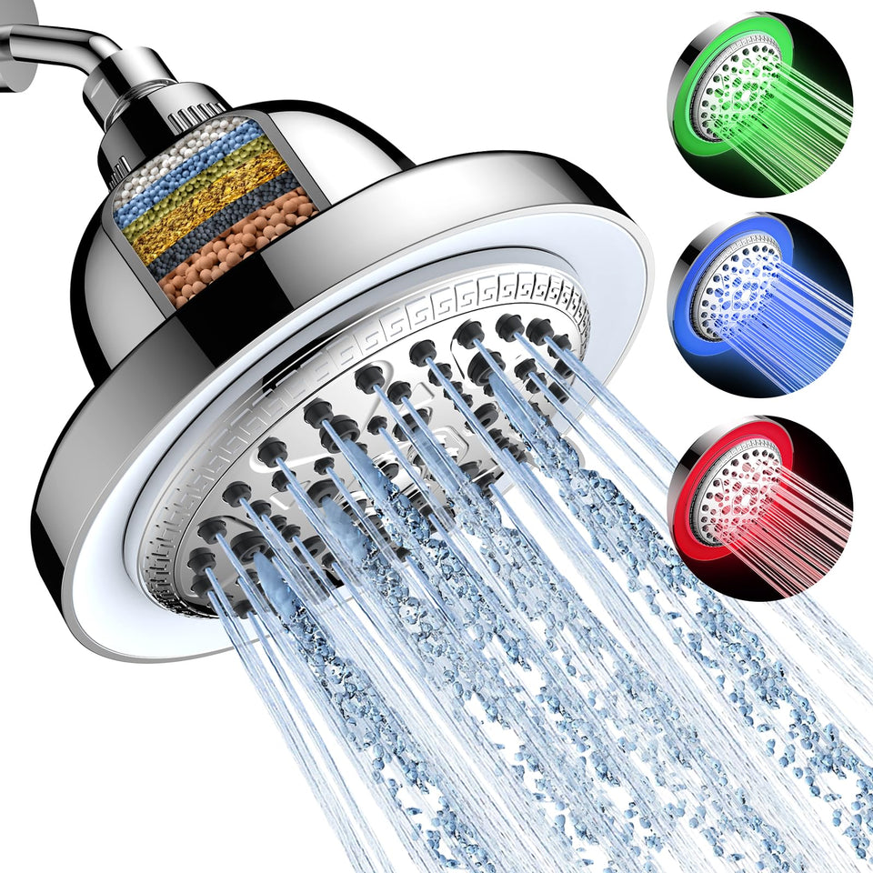 FEELSO filtered shower head with LED color changing for mood-enhancing baths