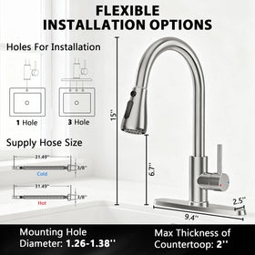 FEELSO 360-degree swivel spout for easy reach across sinks