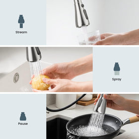 FEELSO brushed nickel finish faucet offers modern durability