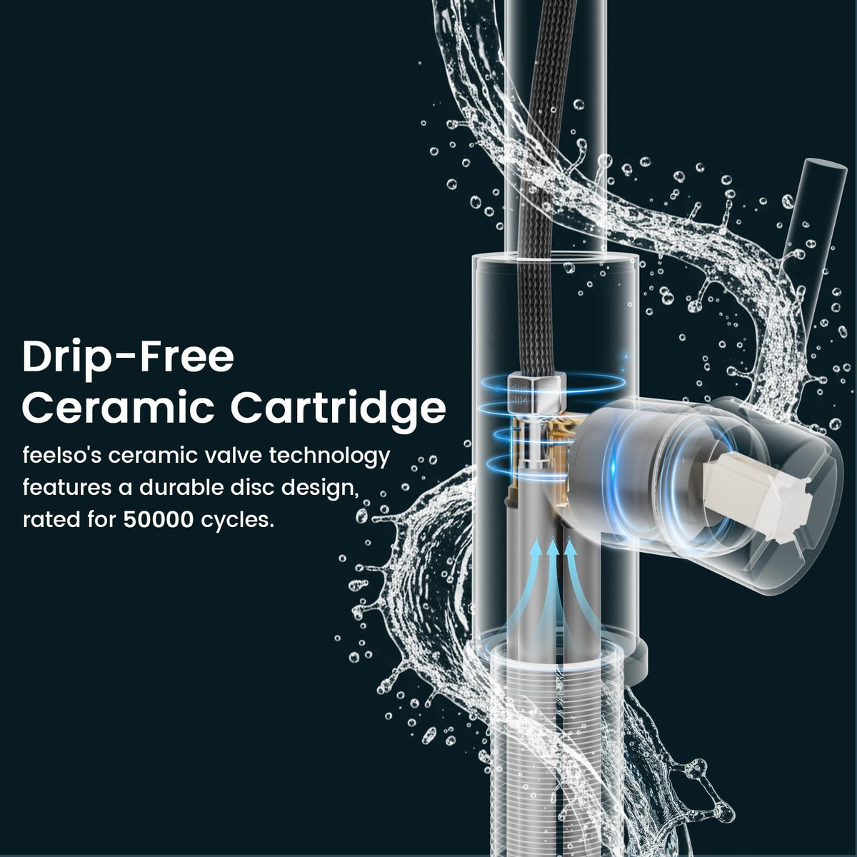 FEELSO durable SUS304 stainless steel faucet for long-lasting use