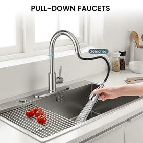 FEELSO high-arc gooseneck faucet with 360° swivel for sinks
