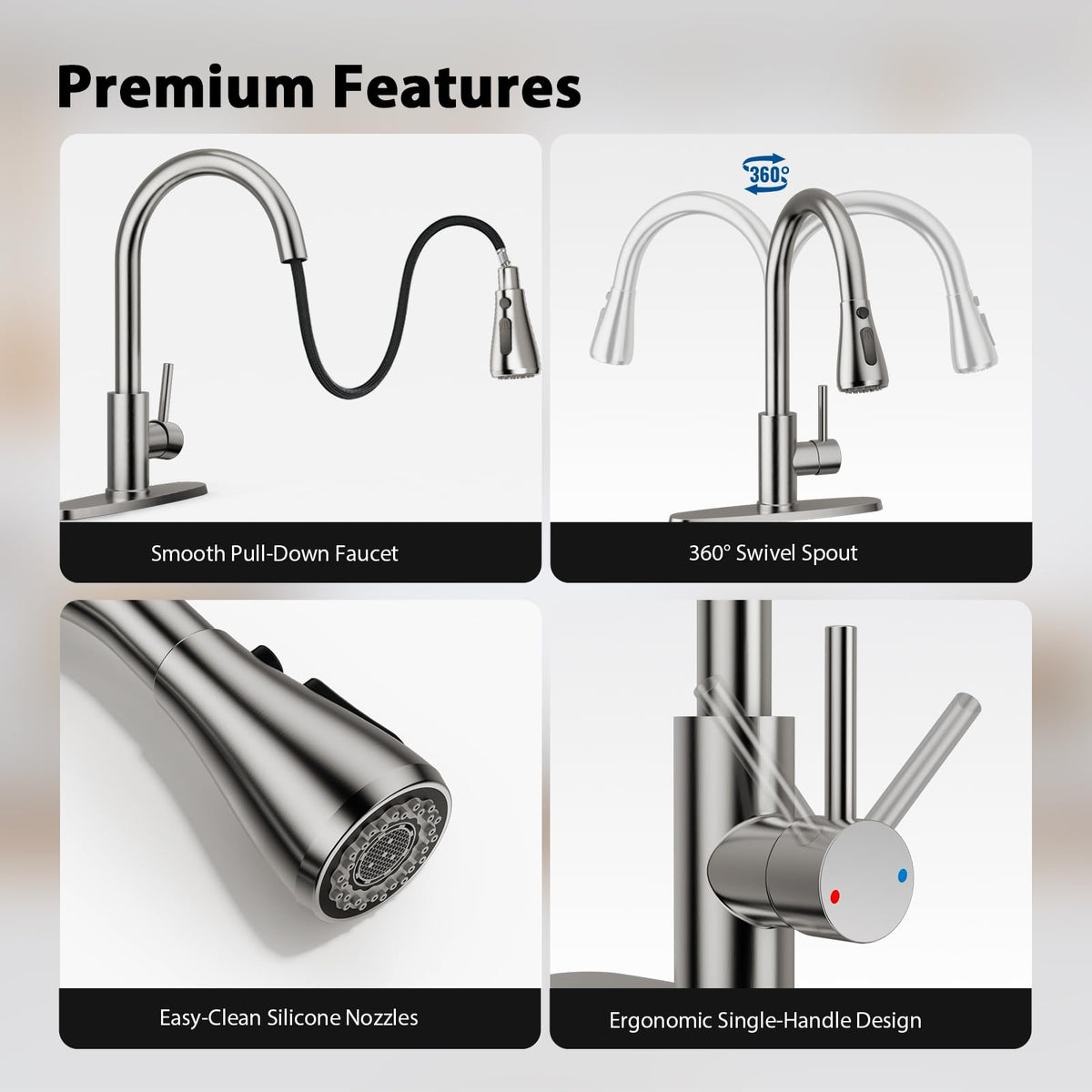 FEELSO faucet with three spray modes for various tasks