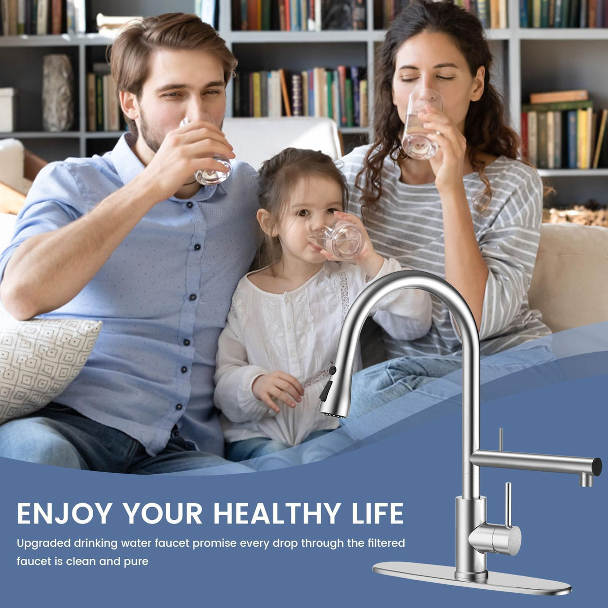 FEELSO dual water outlets provide convenient filtered and standard water