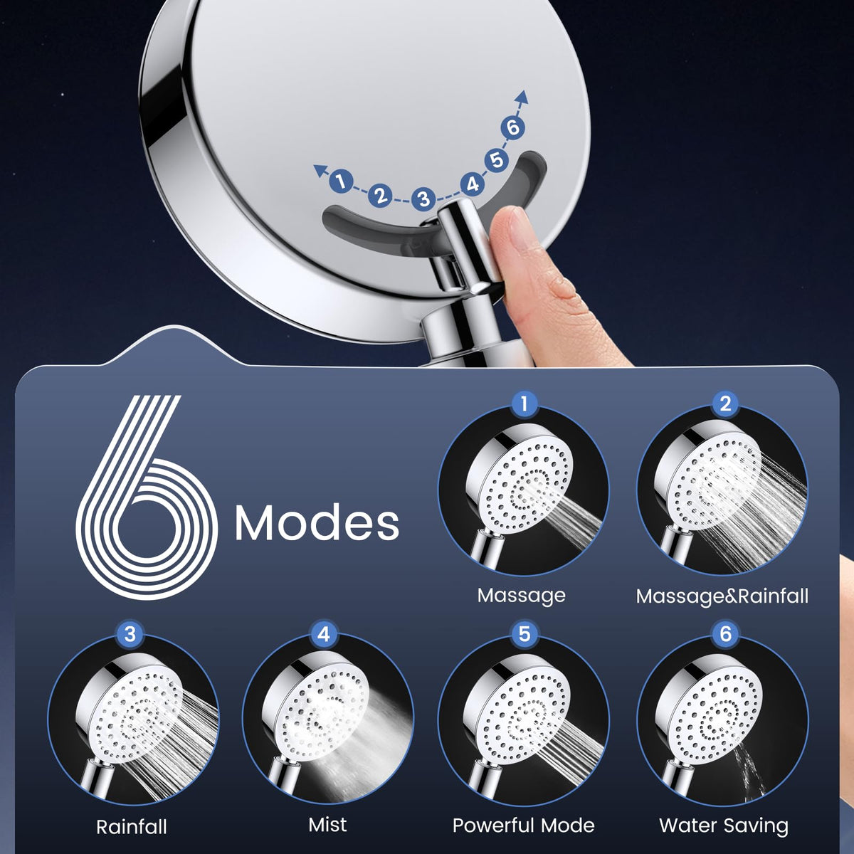 Feelso self-cleaning silicone nozzles resist mineral buildup and maintain flow.