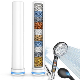 FEELSO shower filter pack for handheld shower heads reduces chlorine for softer skin