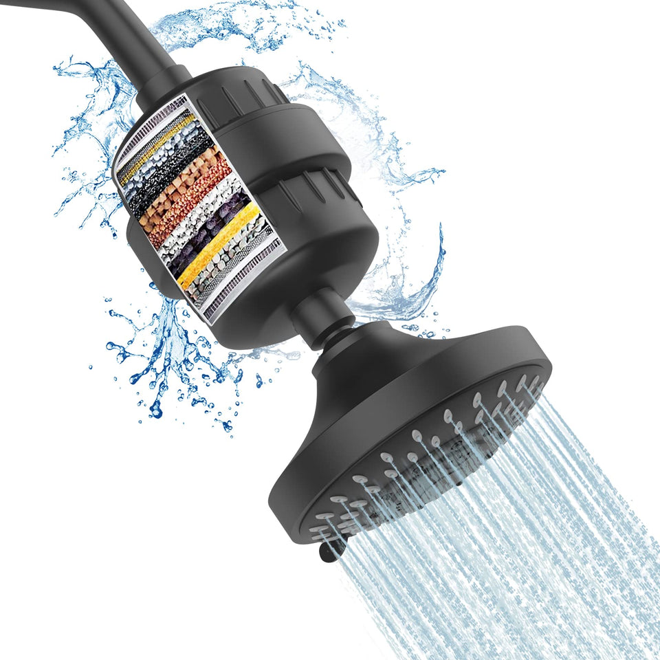 FEELSO shower head 4-inch filter combo with high-pressure spray for refreshing showers