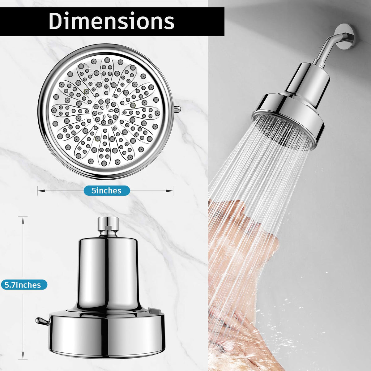 FEELSO shower head installation in minutes with no tools required.