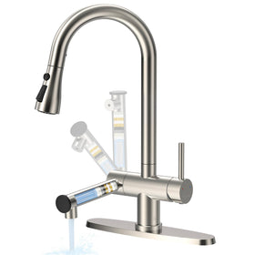 FEELSO filtered kitchen faucet pull-down for convenient drinking water.