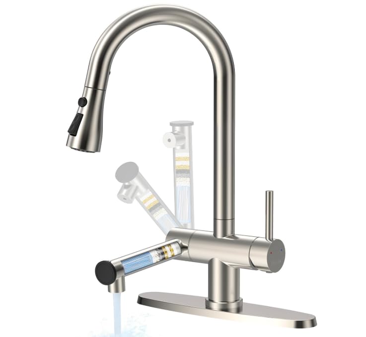 FEELSO dual water outlet design with filtered and regular water options.