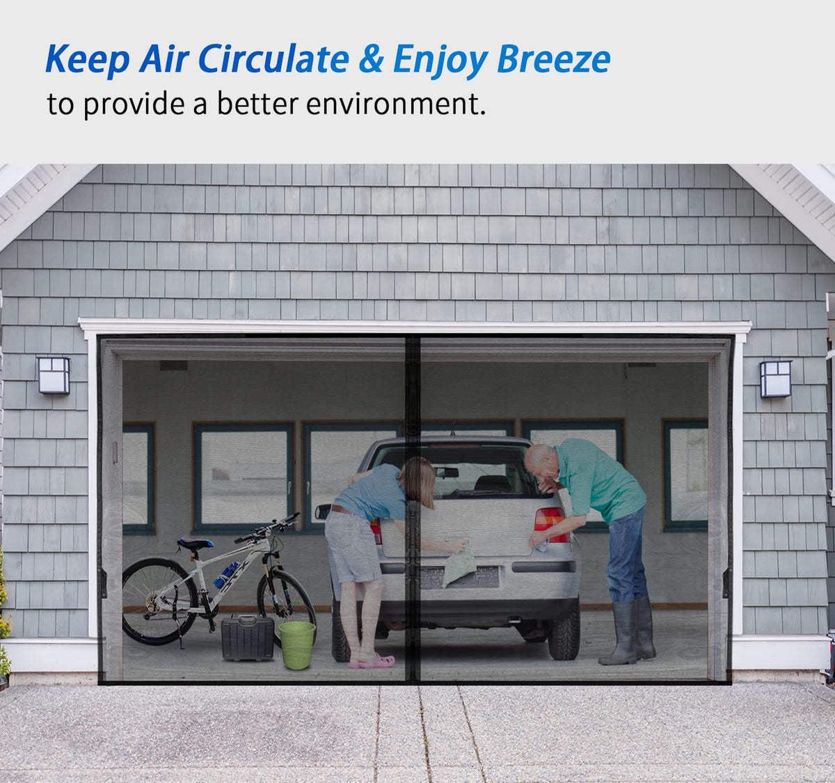 FEGO magnetic screen door enables hands-free entry