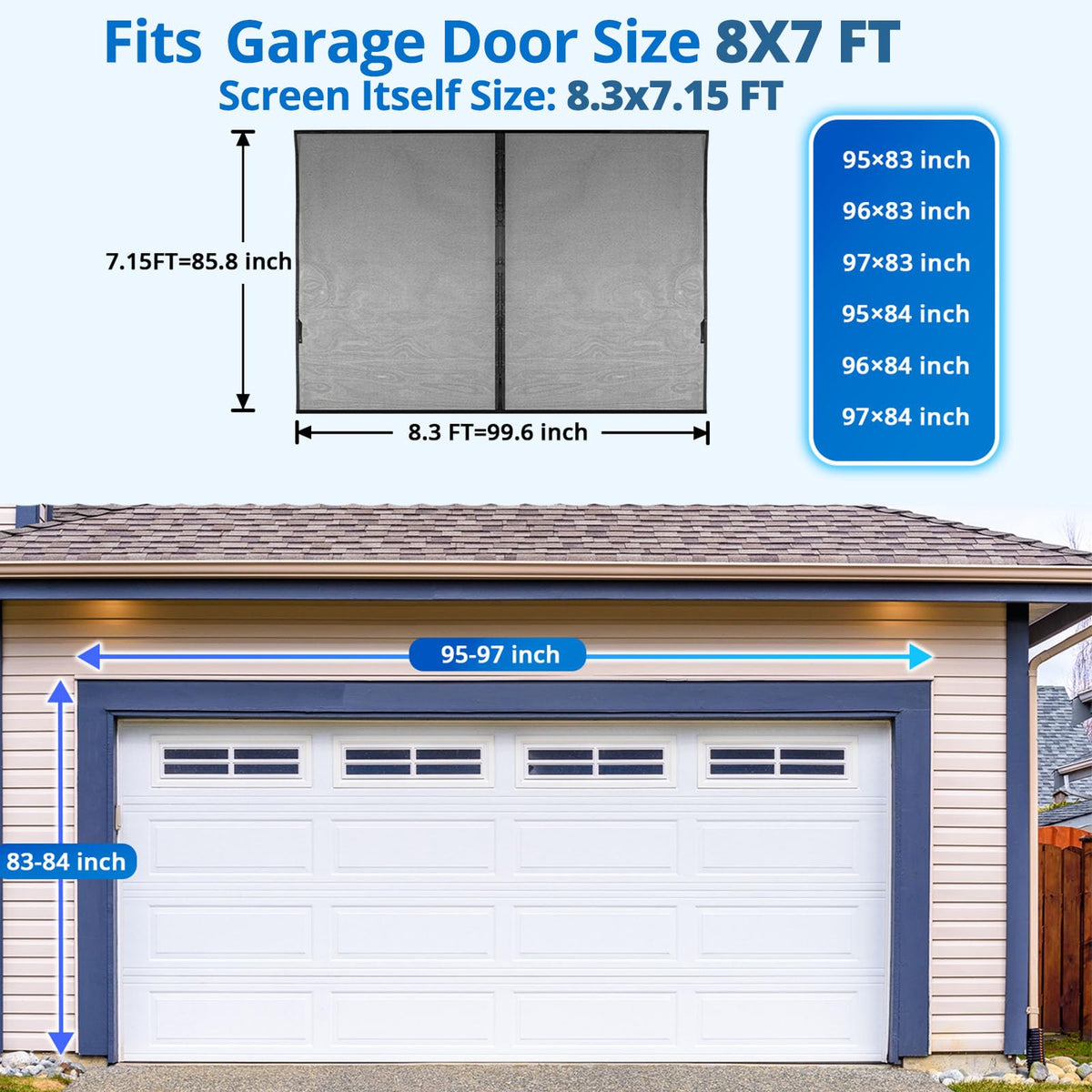 FEGO screen with heavy bottom edge maintains seal in wind