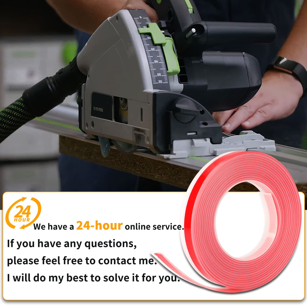 Feikeer easy-to-cut guard strips save setup time during blade changes.