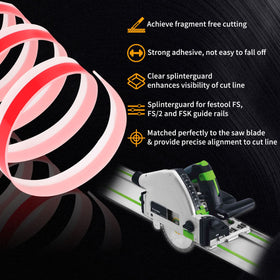 Feikeer FS-SP-5000 compatible guard strip fits Festool rails for splinter-free results.