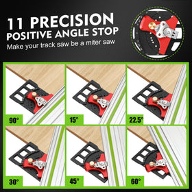 Feikeer track saw square displays 11 angles for multi angle cuts