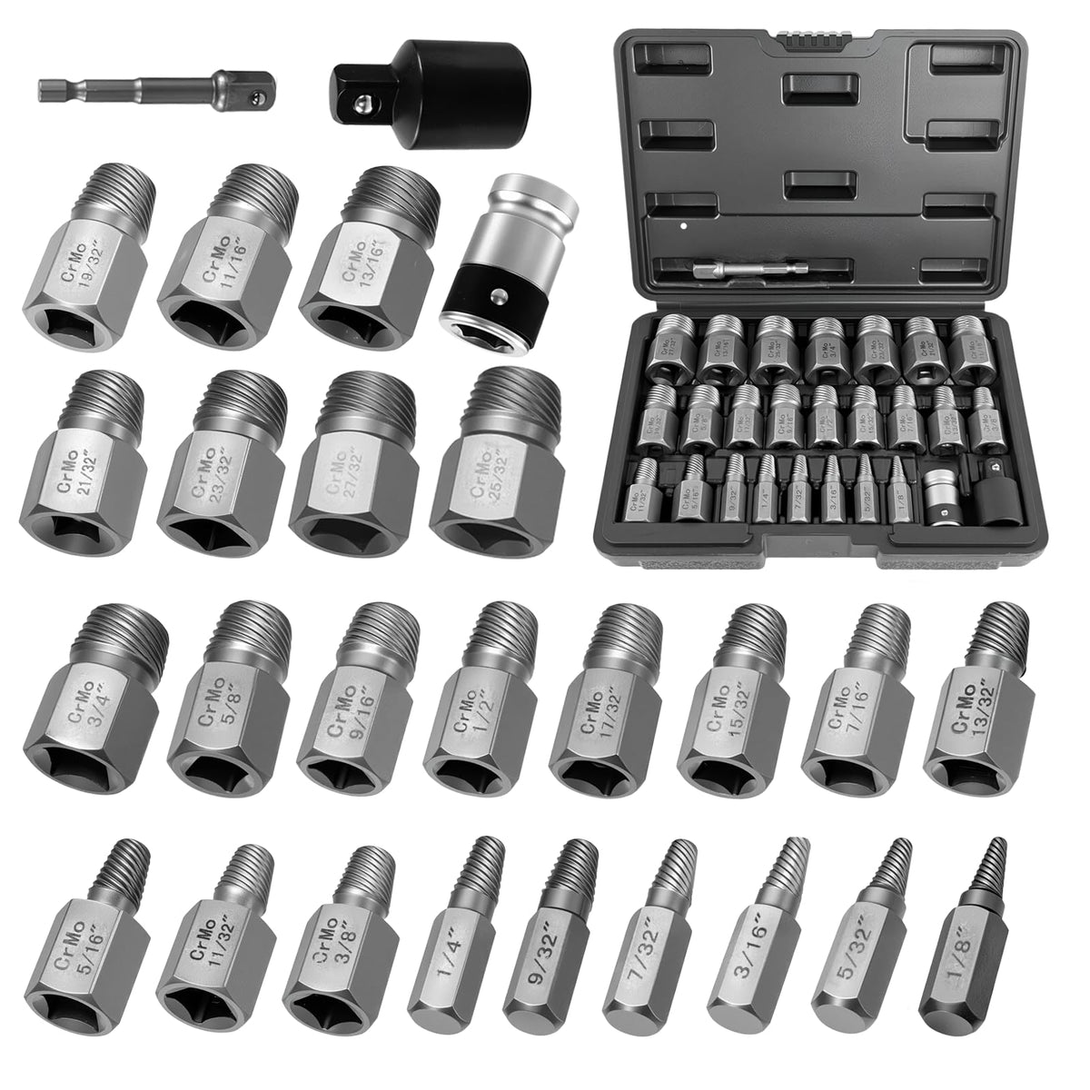 Feikenee bolt extractor set in 1/8 inch bite for quick removal of damaged screws