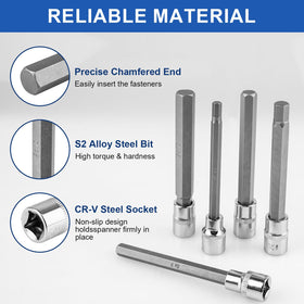 Feikenee chrome-vanadium and S2 steel bits deliver strength for demanding automotive tasks.