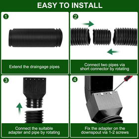 FEILAYDUN compatibility supports common downspouts: 2x3, 3x3, 3x4.