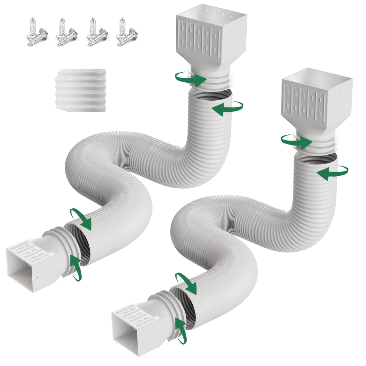 FEILAYDUN downspout extensions extended from 20 to 66 inches for versatile drainage.