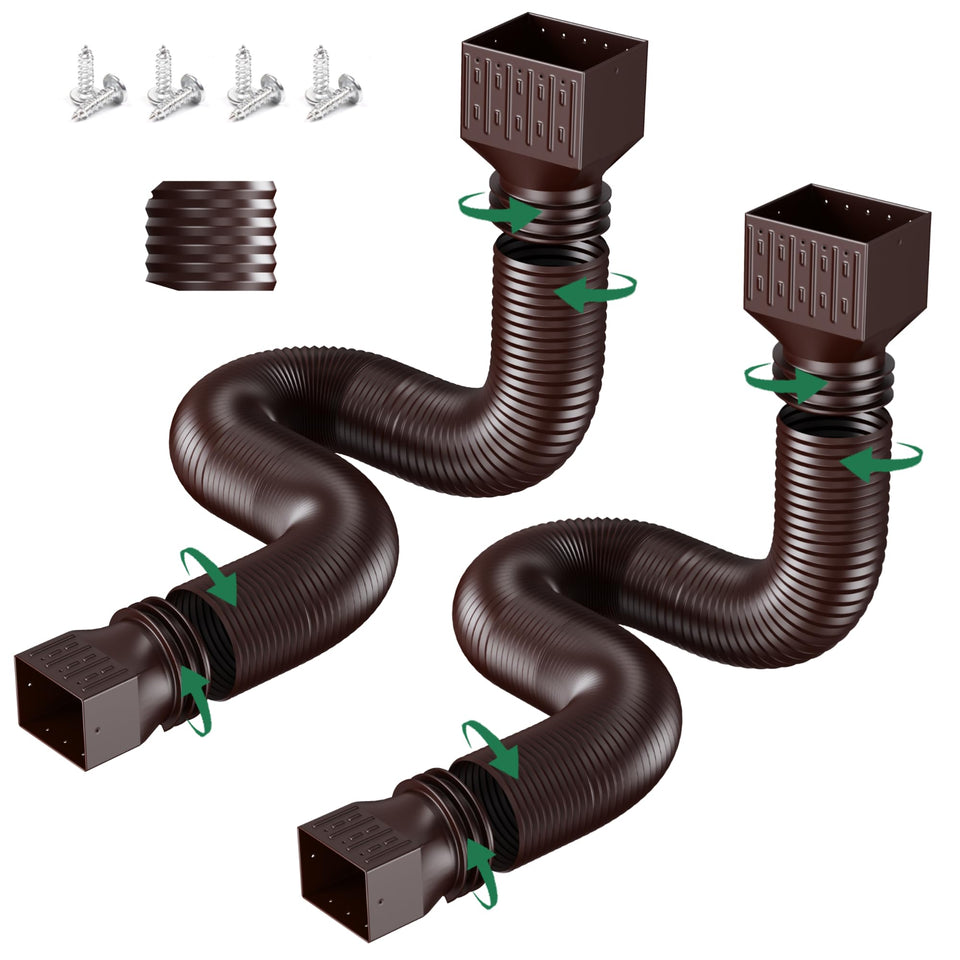 FEILAYDUN downspout extensions, 20–66 inches, flexible routing to direct rain away from your home