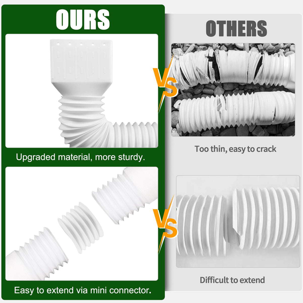 FEILAYDUN flexible hose bends easily around landscaping and corners.