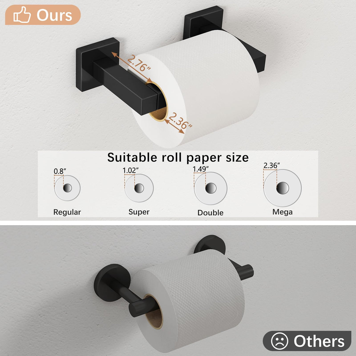FEILERN discreet screw design preserves a clean wall look.