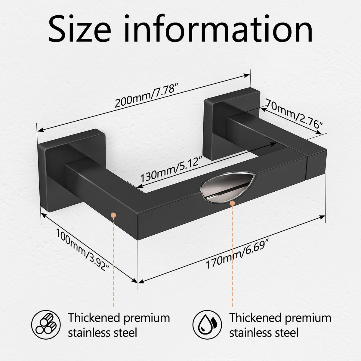 FEILERN rust-resistant stainless steel design withstands humid bathrooms with lasting durability.