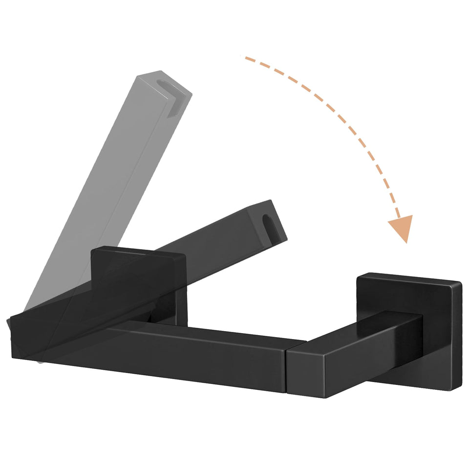FEILERN dual-pivot wall-mounted toilet paper holder keeps rolls secure for smooth unwinding.