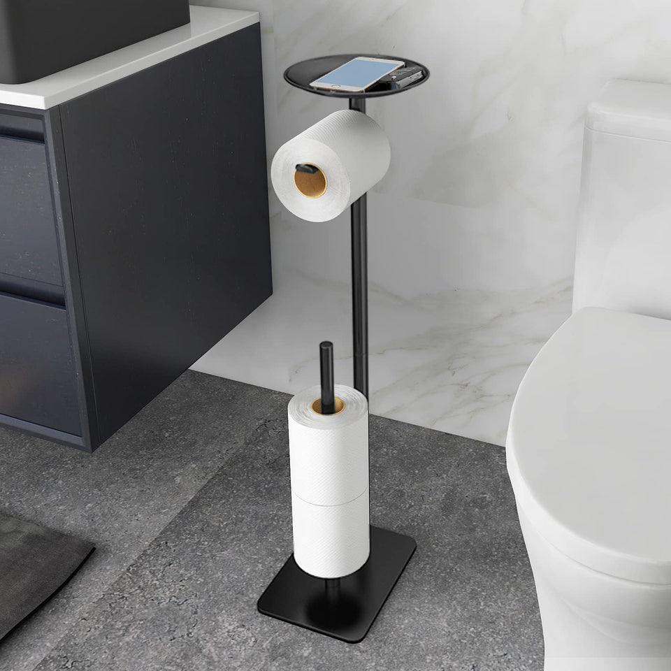 FEILERN toilet paper stand with weighted anti-slip base for steady placement