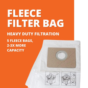Fein filter bag for Turbo II showing tear-resistant material detail for durability.