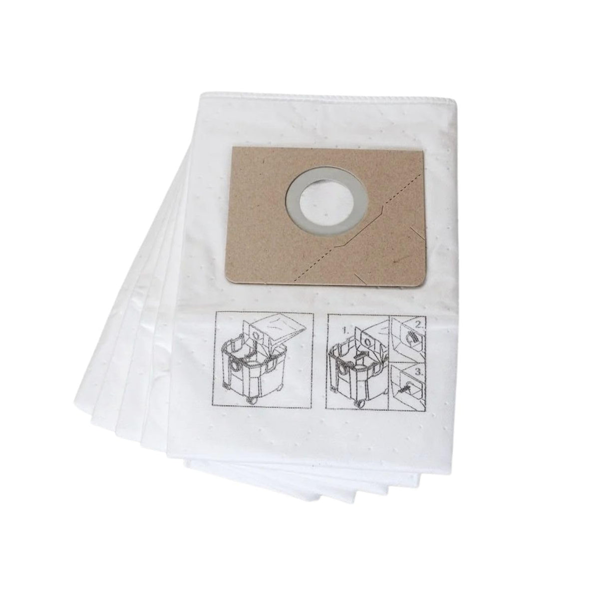 Fein nonwoven fleece filter bag for Turbo II, close-up on tear-resistant fabric and build.