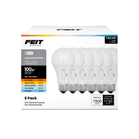 Feit Electric A19 LED bulb, 2700K soft white, ideal for cozy living spaces.
