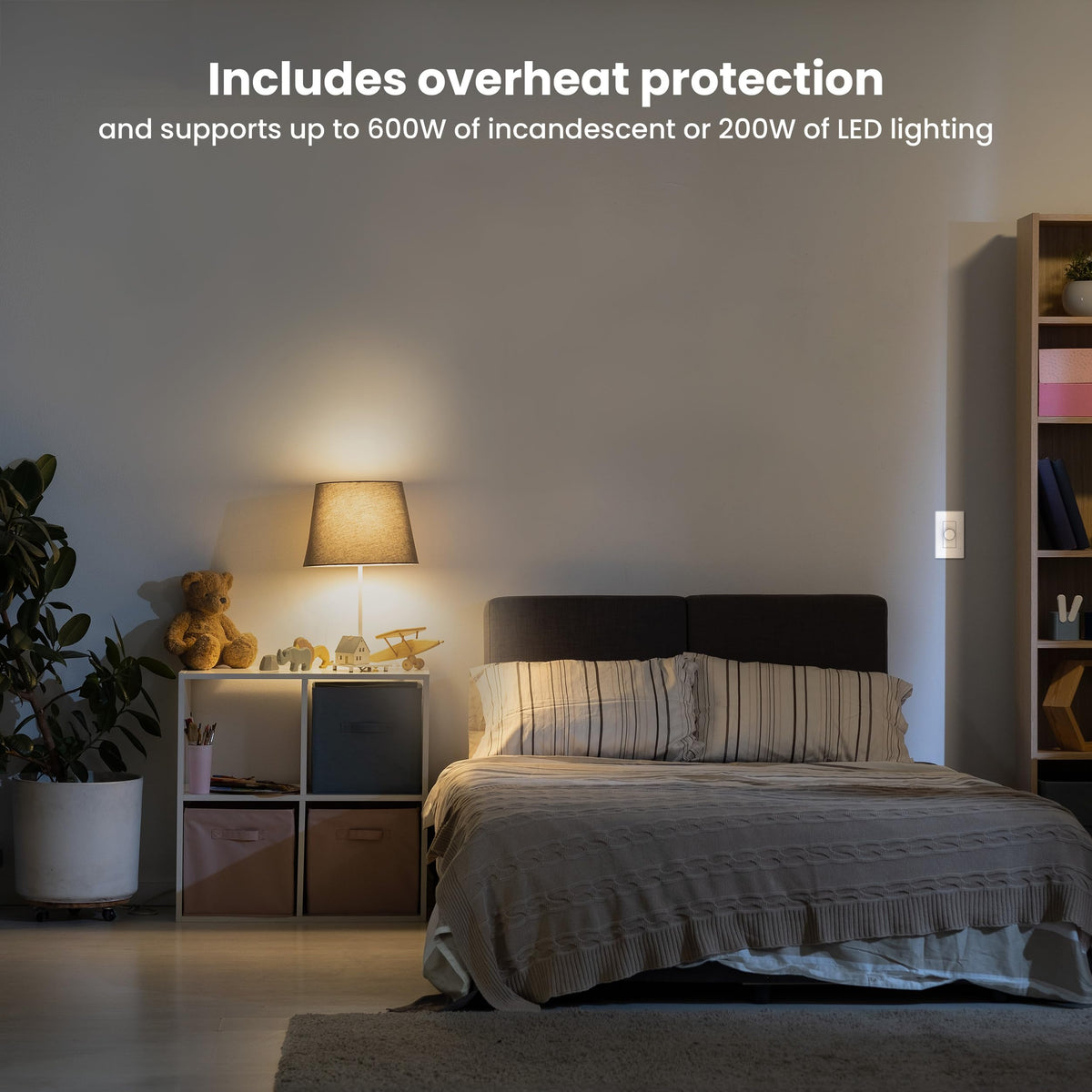 Feit Electric A19 LED bulb provides omnidirectional light for even coverage.