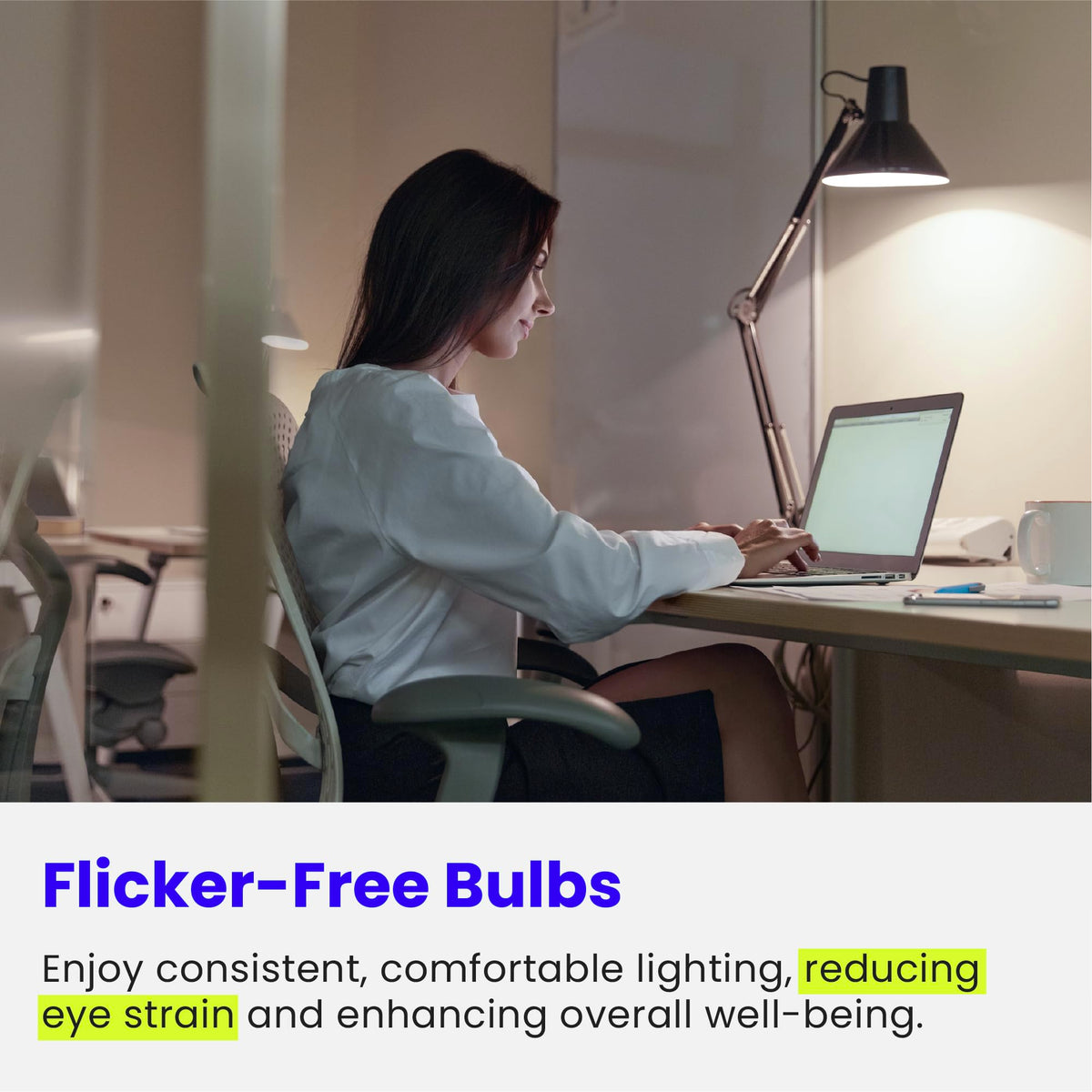 Feit Electric A19 LED bulb delivering instant full brightness when switched on
