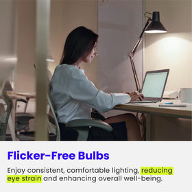 Feit Electric A19 LED bulb delivering instant full brightness when switched on