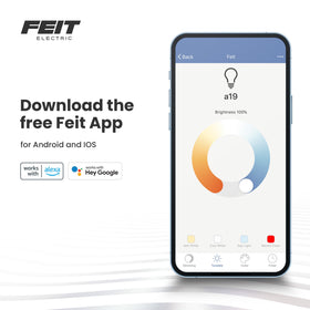 Feit Electric A19 Smart LED Bulb RGBW tunable whites for ambiance