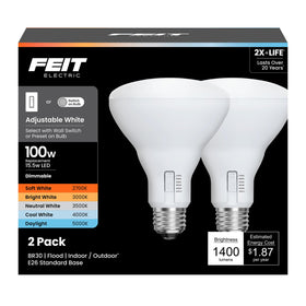 Feit Electric BR30 LED bulb with five color temperatures for mood flexibility