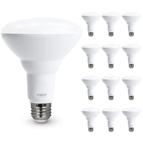 Feit Electric BR30 LED bulb illuminates kitchen with soft white ambient light.