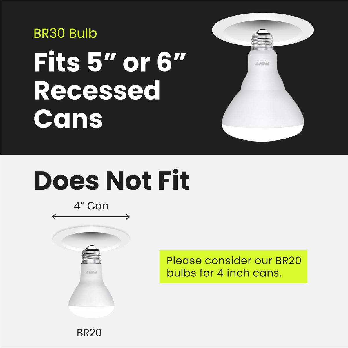 Feit Electric BR30 LED bulb pack of six provides value and consistent lighting.