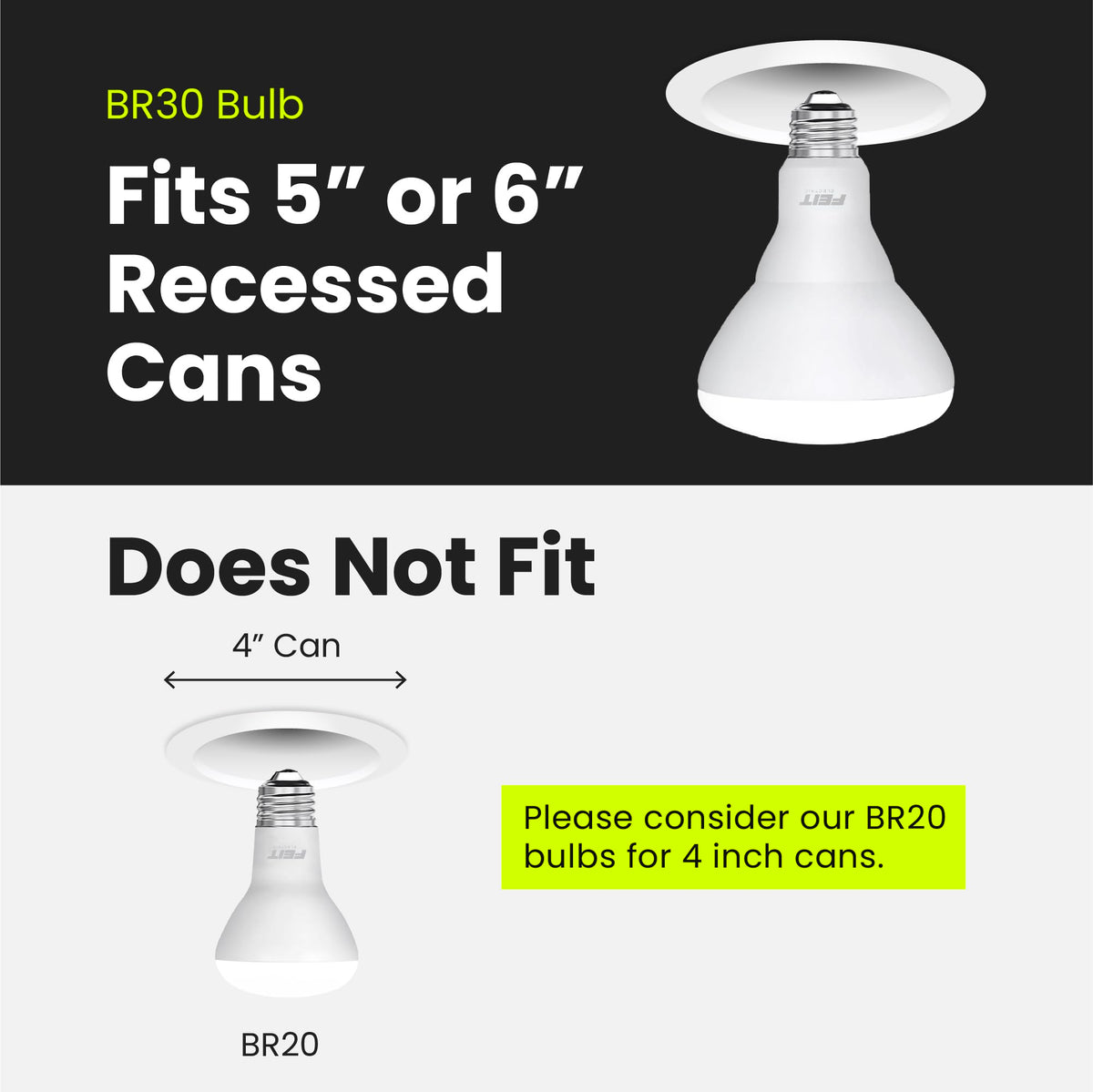 Feit Electric BR30 LED bulb suited for recessed can lighting