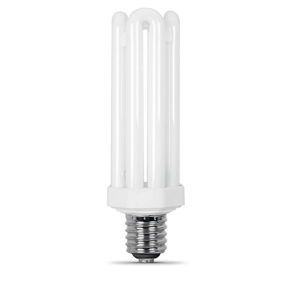 Feit Electric daylight CFL bulb with mogul base delivers bright 6500K light for tasks.