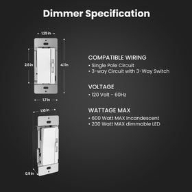 Feit Electric dimmer slide control demonstrating smooth brightness adjustment