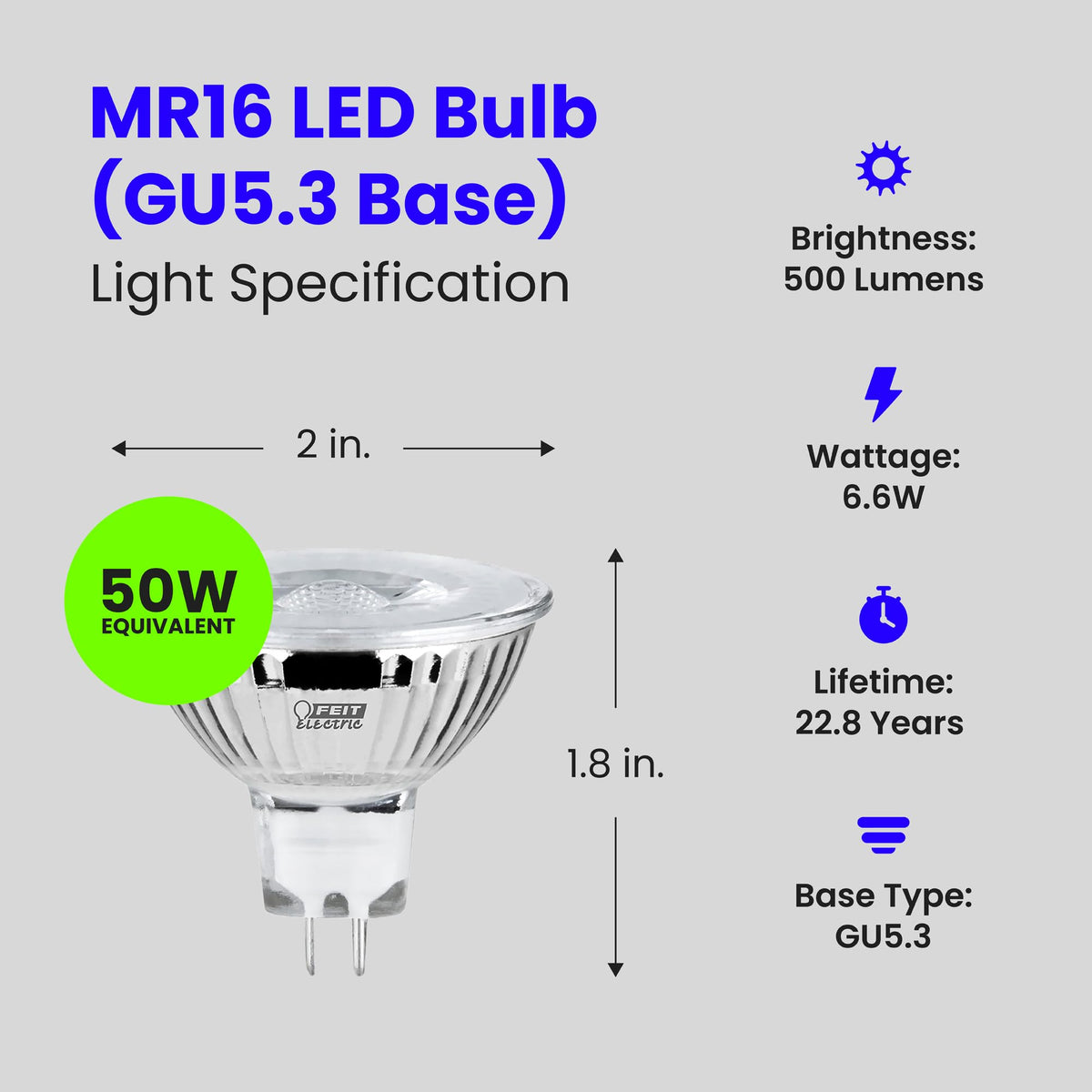 Feit Electric Enhance MR16 LED bulb in kitchen fixture delivering 3000K warm illumination