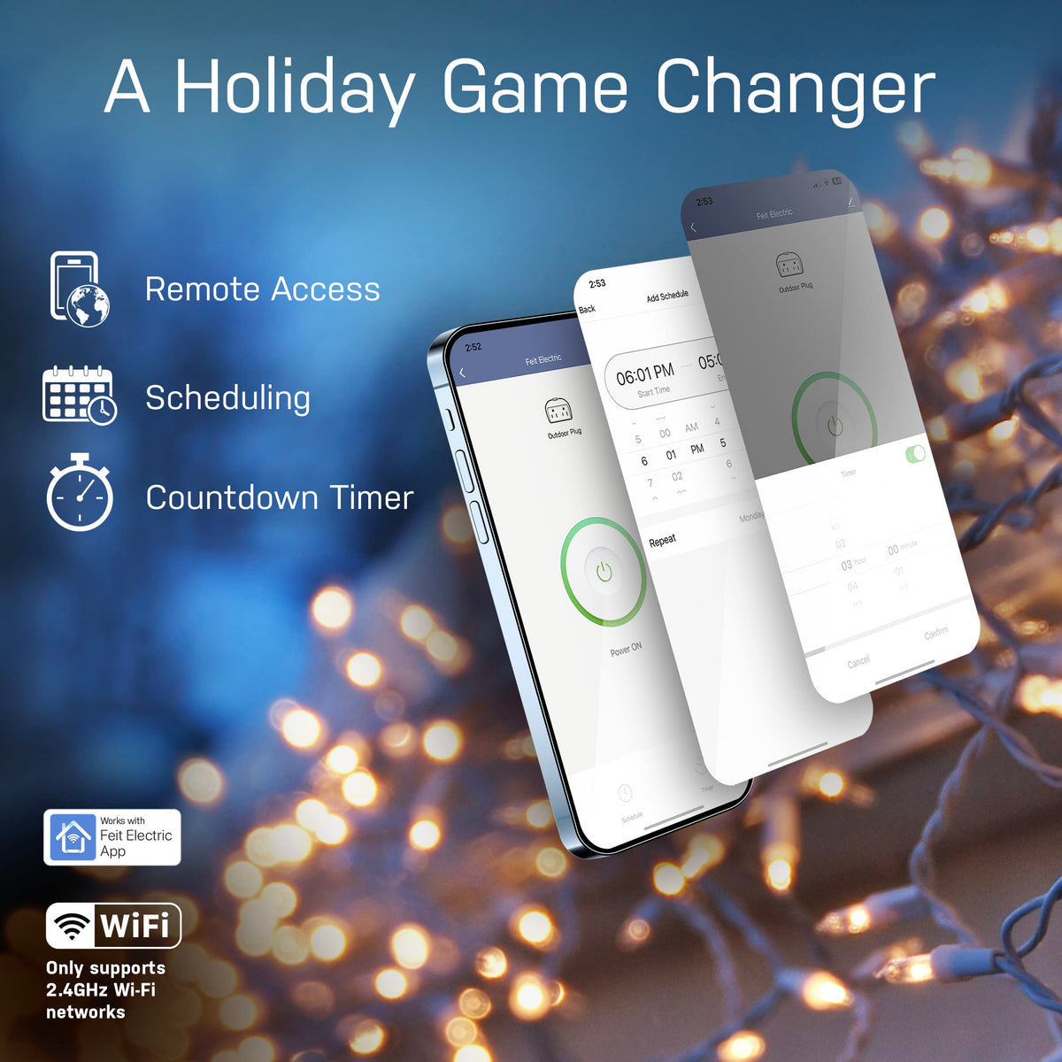 Feit Electric group-control feature for unified outdoor device management.