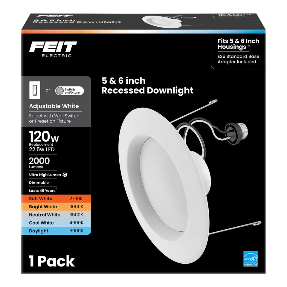 Feit Electric LED recessed downlight installation for quick upgrade
