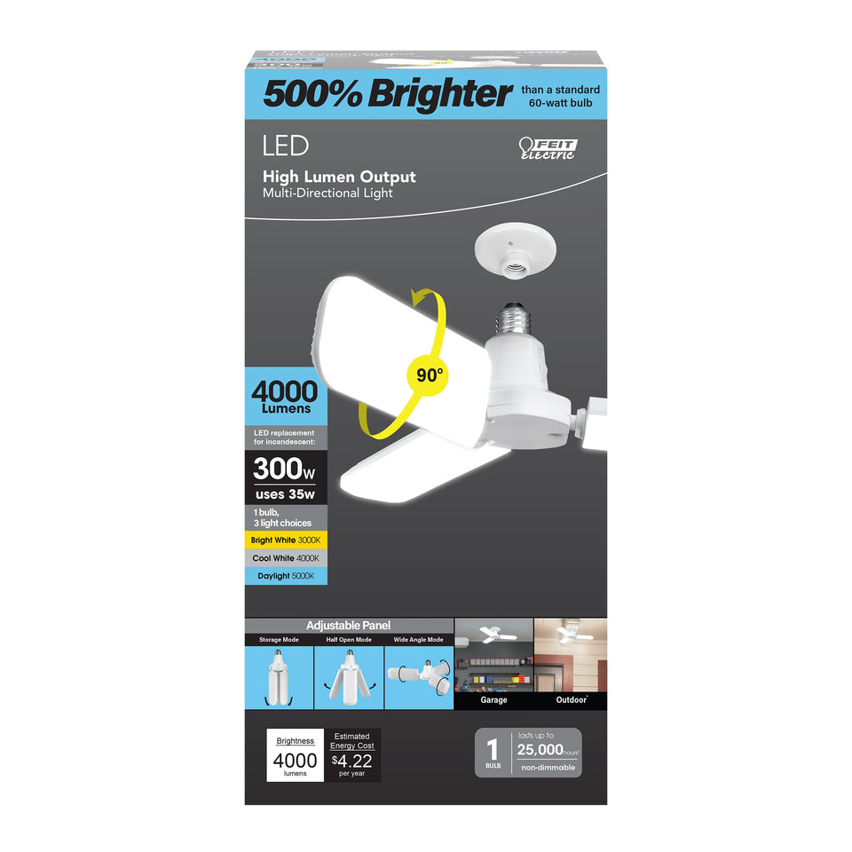 Feit Electric LED Garage Light with 4,000-lumen panel for bright spaces