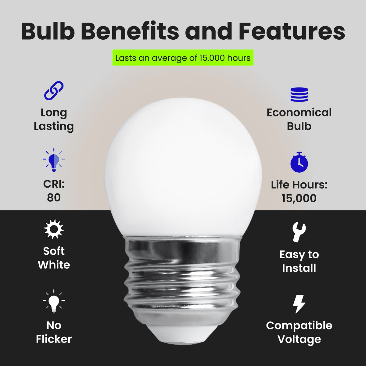 Feit Electric 15000-hour lifespan reduces replacements and maintenance.