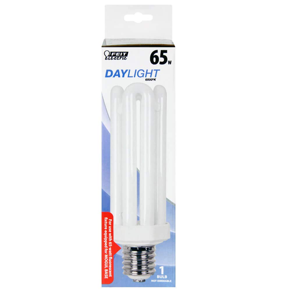 Feit Electric four-tube CFL lamp with mogul base ideal for garages and workshops.