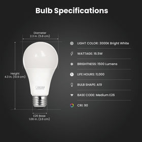 Feit Electric OM100/930CA10K/6 cozy bedroom lighting with crisp 1600 lumens