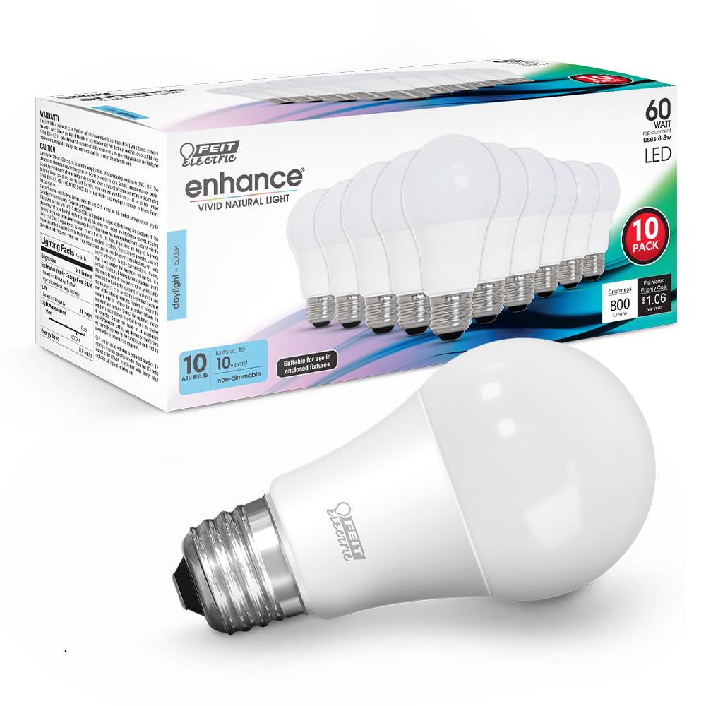 Feit Electric OM60 LED bulb in lamp delivering bright daylight ambiance